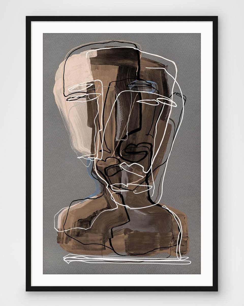 "Long and Lined 1" Framed Giclee